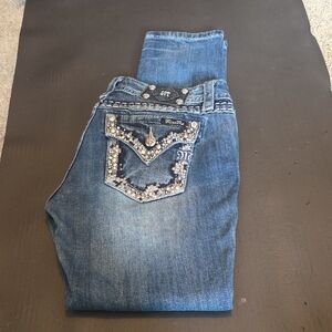 Miss Me Blue Embellished Bootcut Jeans